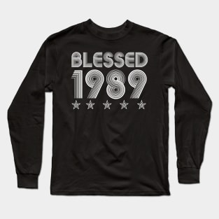 Blessed 1989 Vintage 70s Retro Birthday Thanksgiving Gift 1989 Long Sleeve T-Shirt